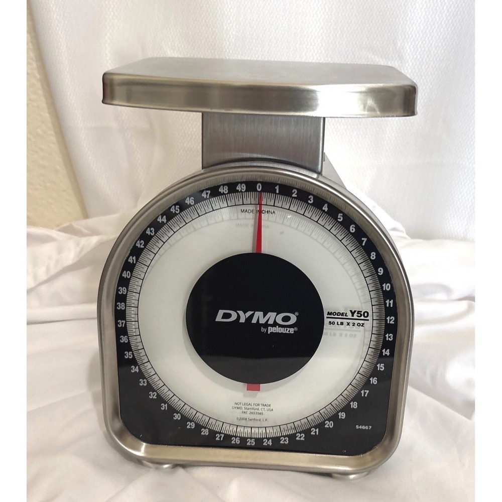 Dymo Pelouze Y50 Mechanical Shipping Scale 50 lb Capacity Stainless Steel Analog